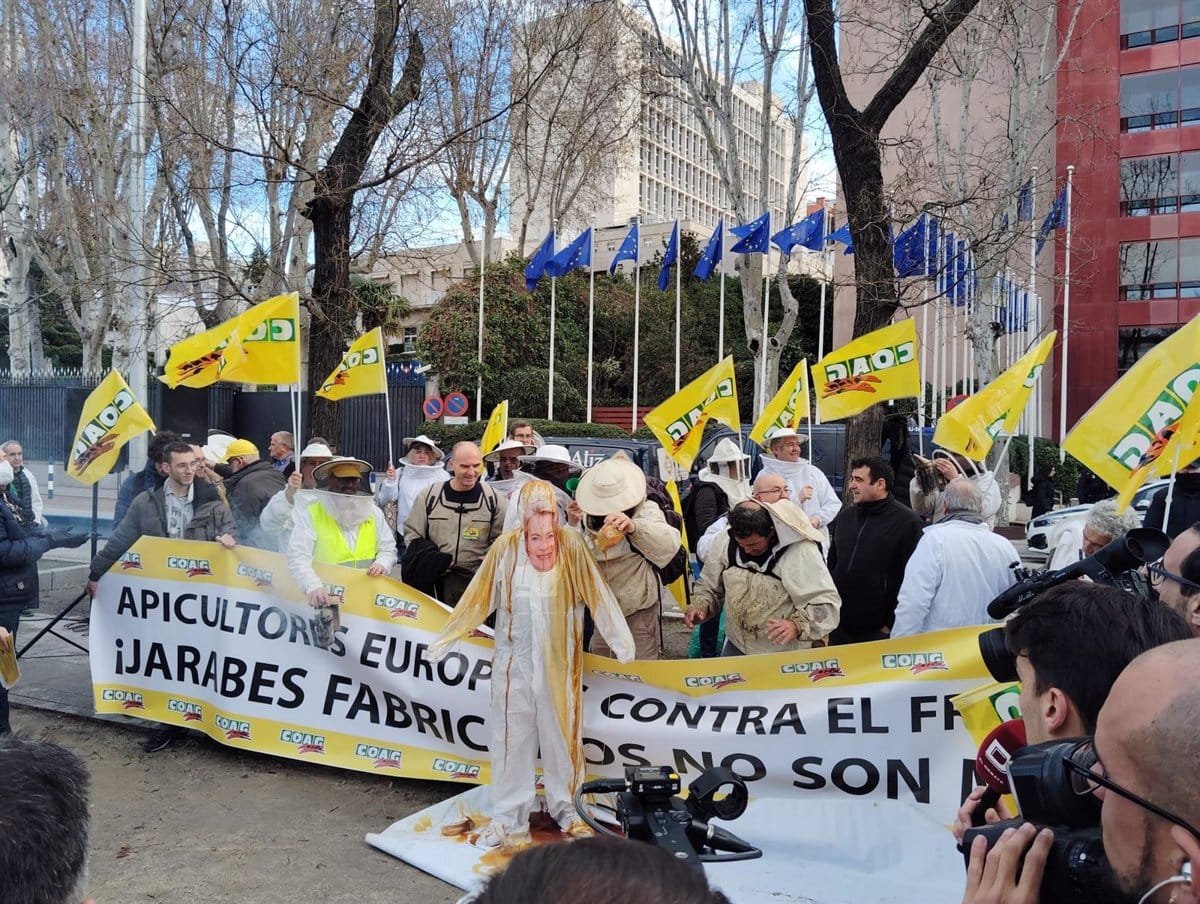 Des centaines d'apiculteurs protestent à Madrid contre les importations de masse de miel